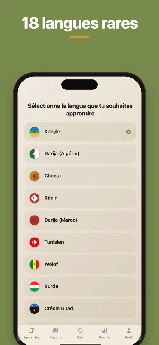 Sélecteur de langue de Dialect : une liste de langues rares avec leurs vrais drapeaux